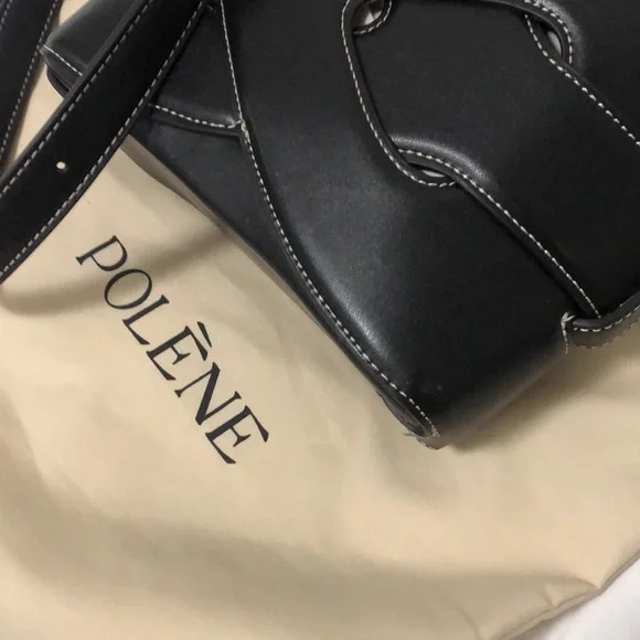 Polene Nodde Smooth Black Shoulder Bag - Picture 3 of 5
